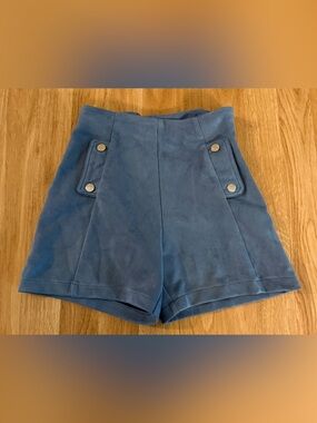EUC Girls Mayoral French Blue Faux Suede Bermuda Shorts - Size 10